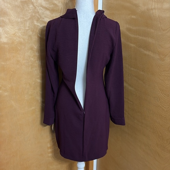 NWT DKNY Long Sleeve Faux Wrap Dress In Raisin Color Size 2 - Picture 8 of 15